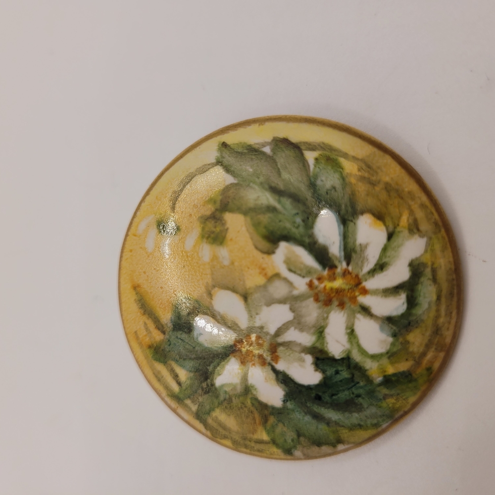 Floral Ceramic Wall Art with Green and White Accents